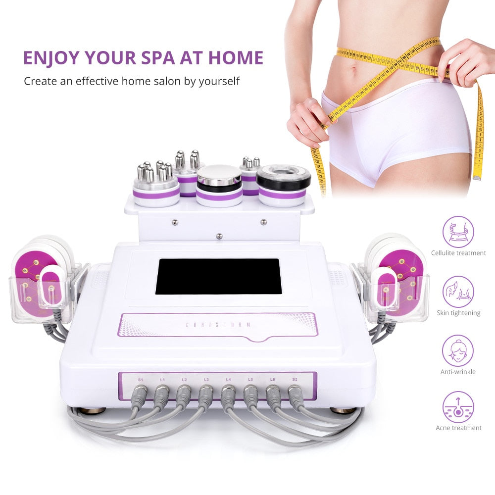 6 in 1 Cavitation 2.0 Machine 40K Vacuum Slimming Raido Frequency Lipo Laser Machine