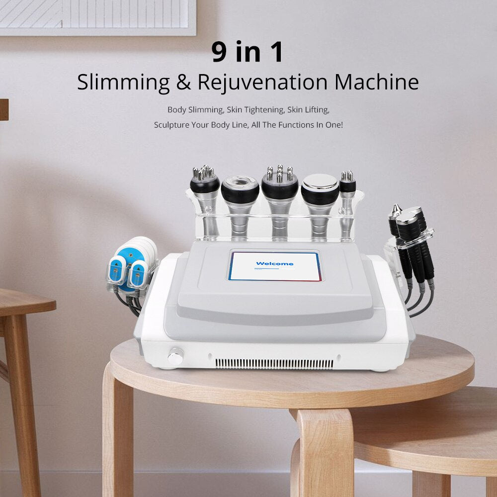 9in1 Ultrasonic Cavitation Radio Frequency RF Vacuum Body Beauty Health Machine