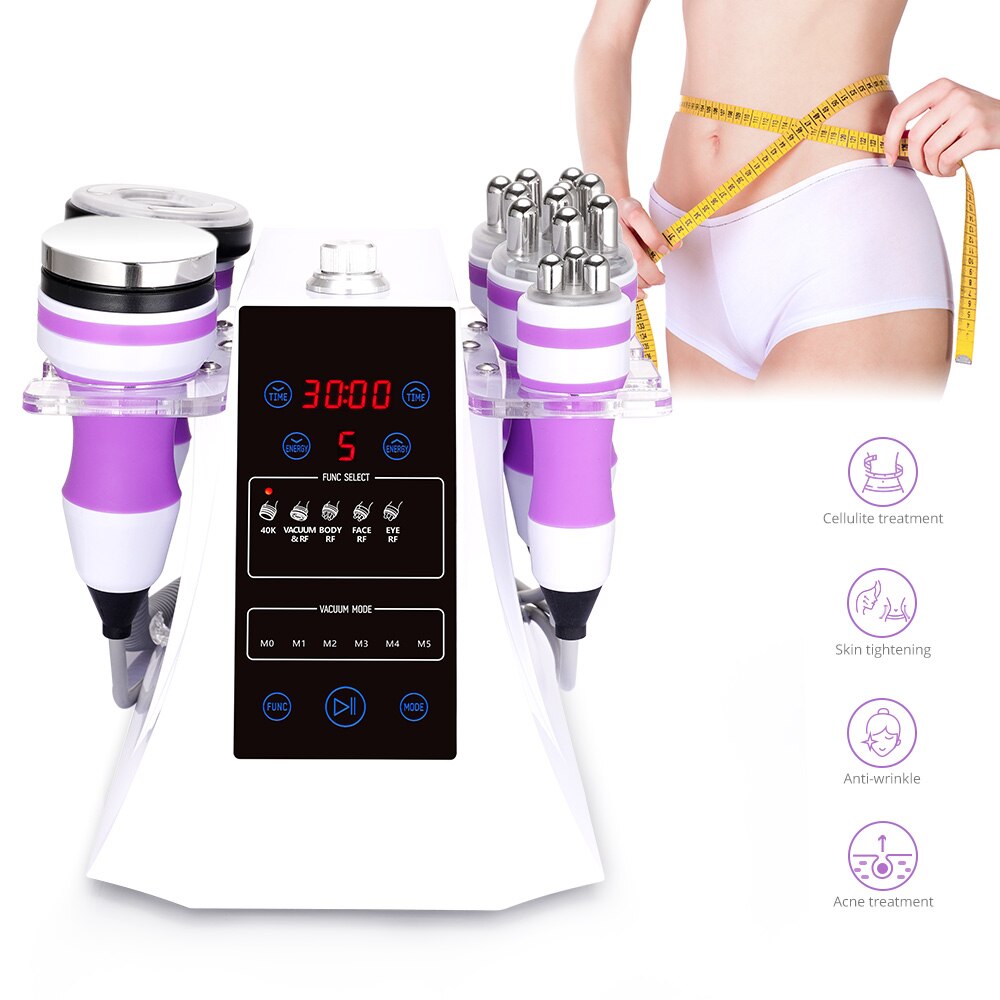 5in1 Three Pole RF Skin Tightening Vacuum 40K Cavitation Ultrasonic Celliute Slimming Spa Machine