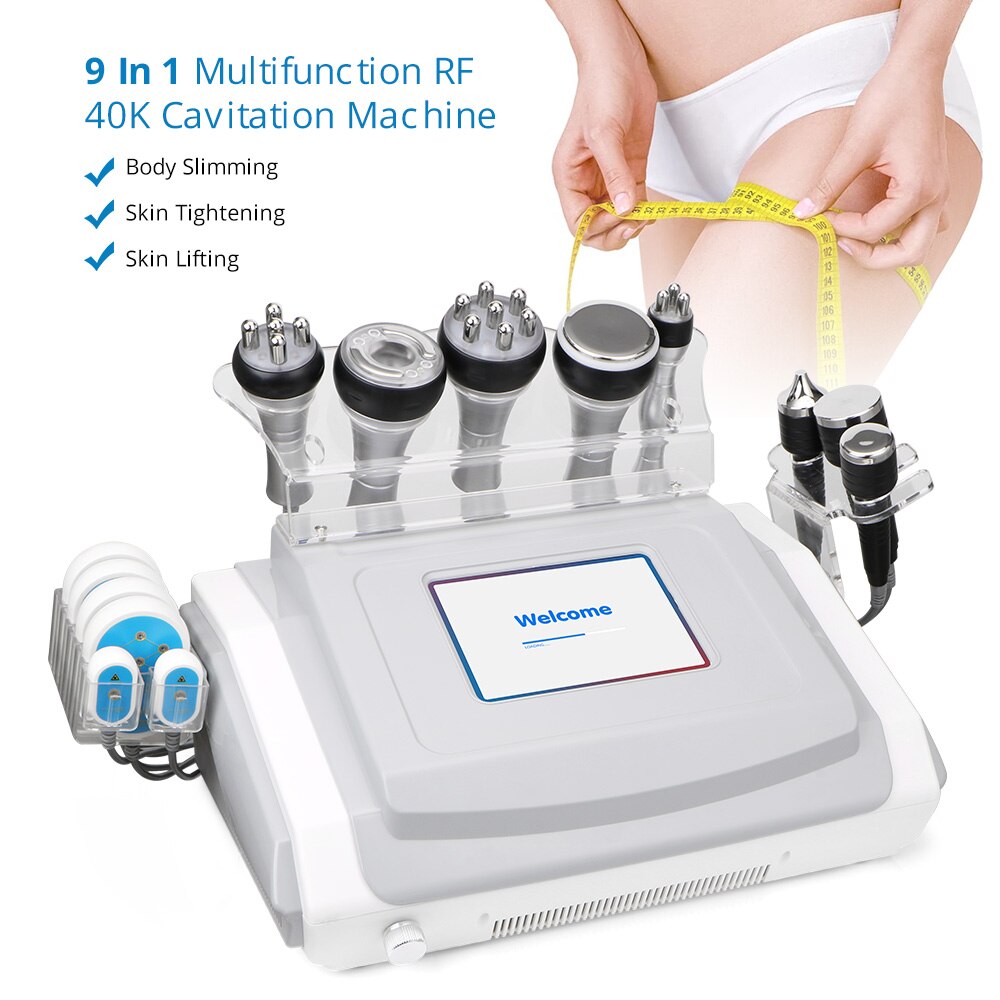 9in1 Ultrasonic Cavitation Radio Frequency RF Vacuum Body Beauty Health Machine